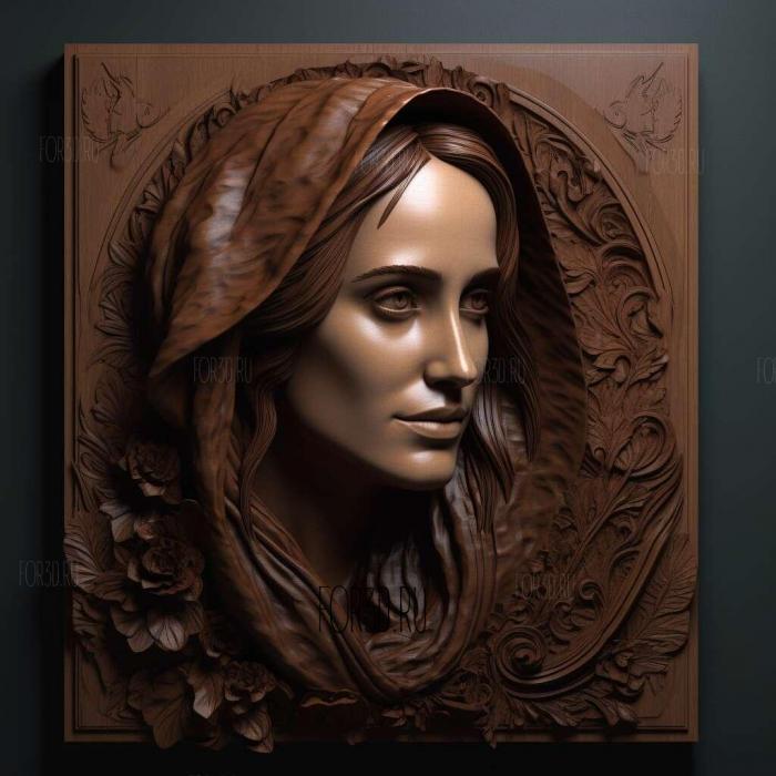 Eva Green 3 stl model for CNC